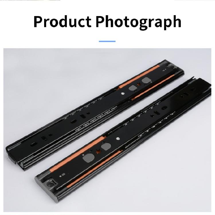 1Pair Soft Close Drawer Track Rail Hydraulic Damping Buffer Cold Rolled Steel Cabinet Drawer Track Slide Hardware