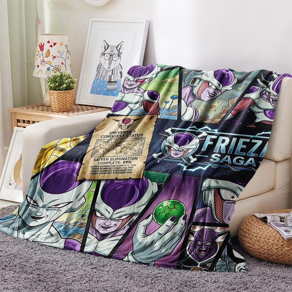 1PC Frieza Patterned Flannel Blanket Suitable For All Seasons For Home Decor Warmth And Comfort Gifts Holiday Present