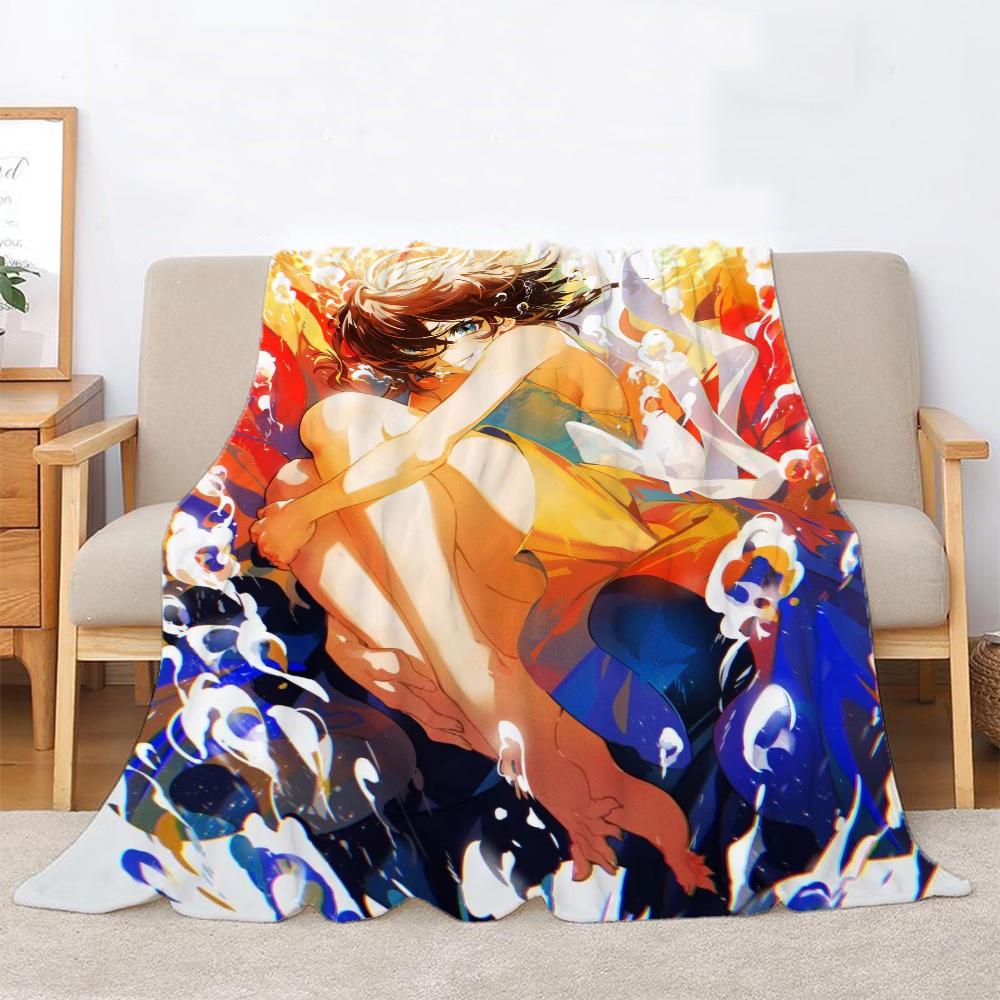 Mika Pikazo Nap Blanket King Size Interior for Home Beach Towel Fluffy Soft Blankets &amp; Throw Luxury Bedding Knitted Plaid Knee
