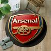 1pc A-Arsenal Carpet, Round Rug, Comfortable, Suitable for Entryways, Living Rooms, Office, And Bedrooms, Christmas Decoration