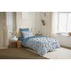 Complete Reversible Duvet Cover Set "Vanessa" 4 Pieces for Bed 90 X 190 Salma Blue