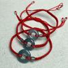 A-Grade Natural Jade Ping An Kou Red String Bracelet - Couple Style, Handmade in China