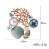 Enamel Starfish Brooches for Women Unisex Pearl Shell Sea Plant Pins Banquet Party Backpack Gifts Jewelry Accessories