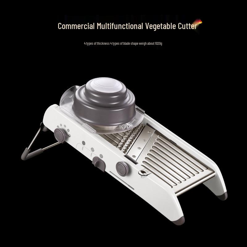 Multifunctional Vegetable Cutter: Potato Shredder, Grater, Slicer, Dicer & Wavy Radish Cutter.