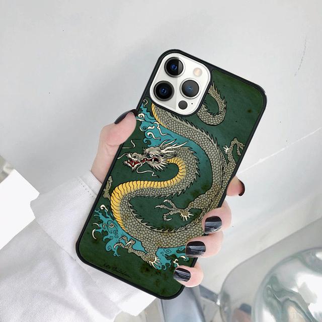 Ancient Japanese Dragon Phone Case Cover For iPhone 17 Air 15 Pro MAX 16 Plus 14 12 11 13 Coque