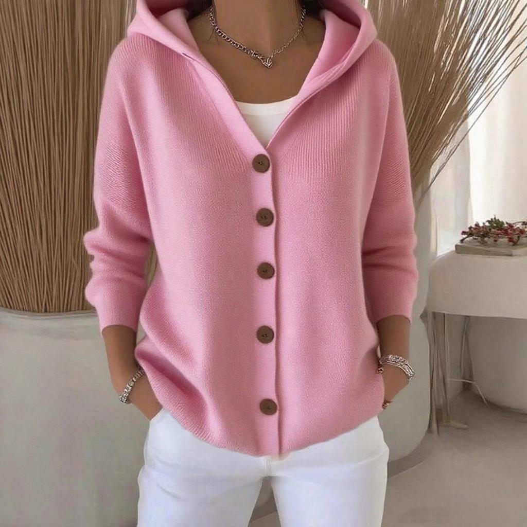 Maglioni, cardigan, cappotti, giacche e cardigan a maniche lunghe con cappuccio da donna per autunno/inverno.