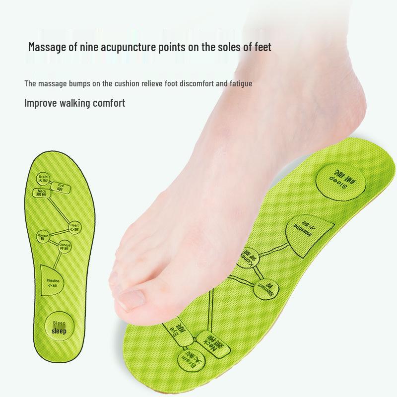 Artemisia Argyi Deodorizing Breathable Insoles: Soft, Sweat-Absorbent, Massage Comfort for Sports and Training