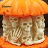 Desktop Skull Pumpkin Ornament 3D Printed Figurine, Gothic Skeleton Statue, Statue Creepy for Home Office Holiday Party Decorative