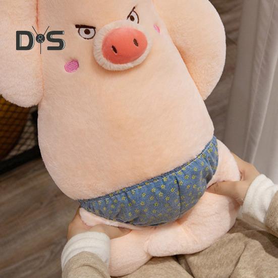 Funny Pig Plush Doll Soft Stuffed Animal Pillow for Boys Girls Adorable Pig Cuddly Toy Valentine's Day Gift