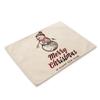 Western Style Stain-Proof Linen Placemat - Heat-Insulating and Decorative Christmas Table Mat