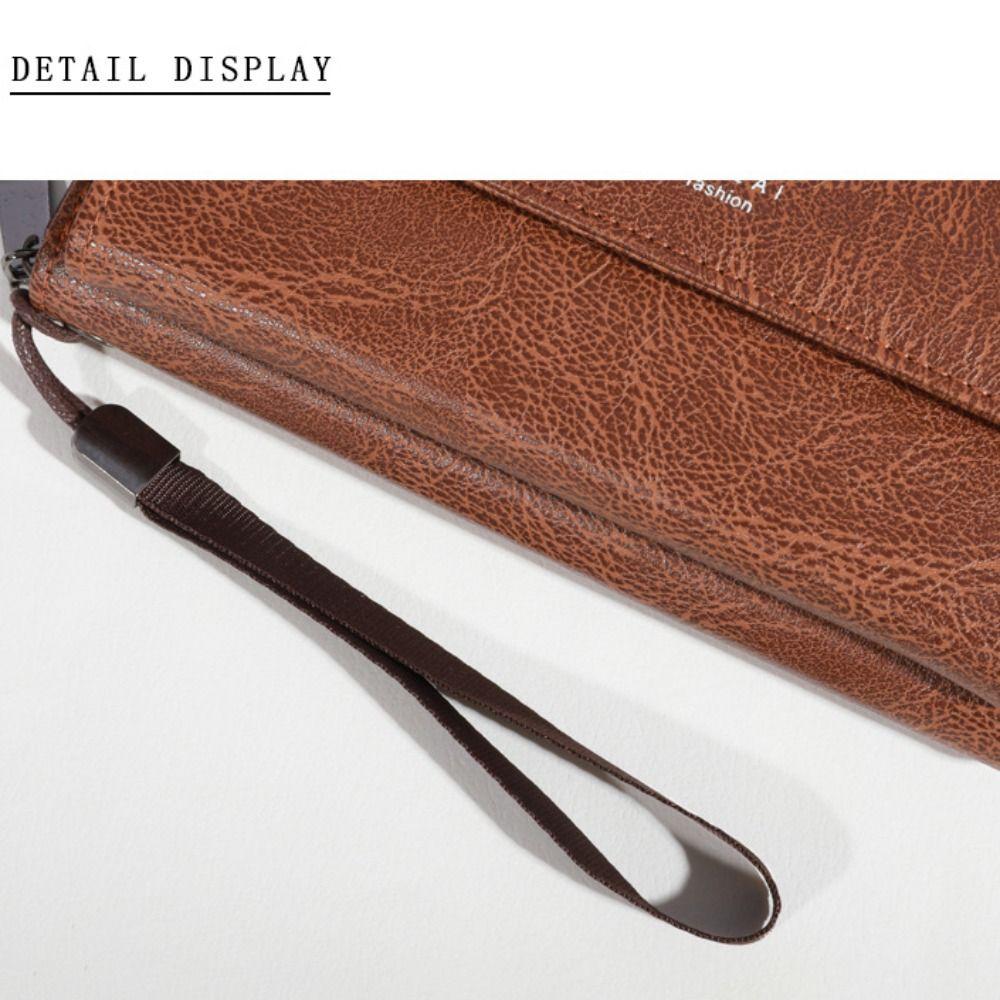 Fashion Zipper Long Wallet Large Capacity PU Clutch Bag Double Layer Multi Card Card Holder Student