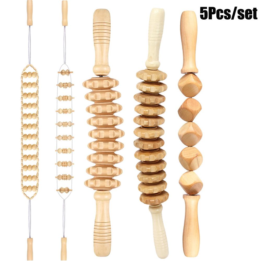 Herramientas de Masaje de Maderoterapia Manuales Accesorios Gua Sha Rodillo Masajeador Anticelulítico Cubo de Madera Masajeador Para Liberación Corporal