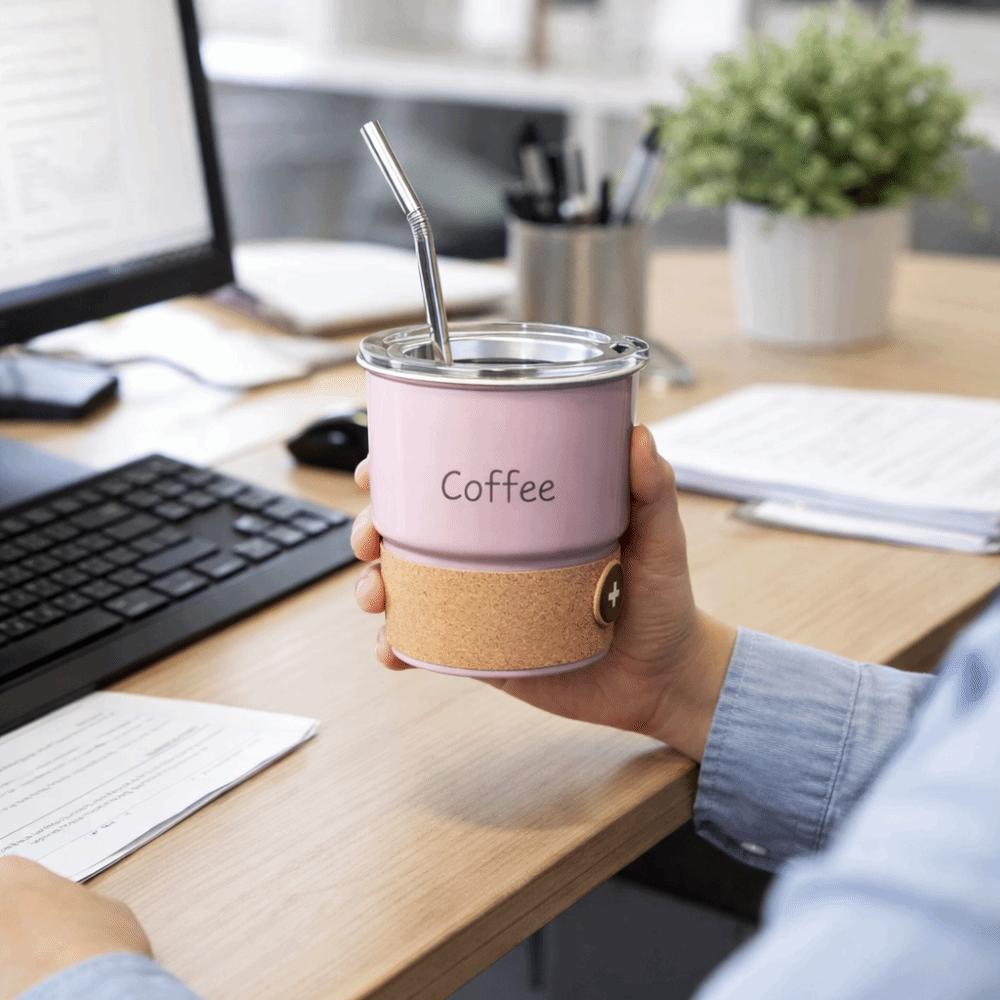 Leak-proof Portable Water Cup Heat-resistant Travel Coffee Mug Stainless Steel Coffee Cup  Travel