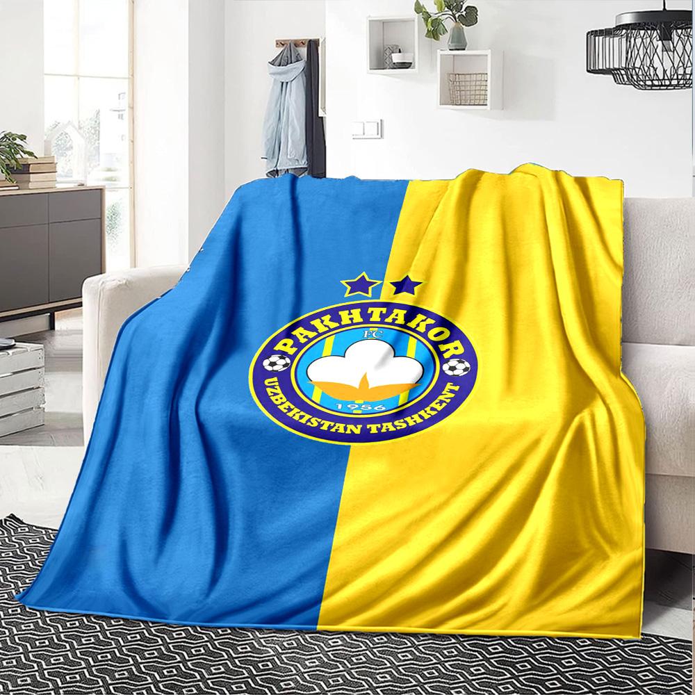 PAKHTAKOR FC Print Flannel Blanket High Quality Warm Comfortable Cover for All Seasons Perfect for Gifts Home Decor