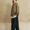 Spot European and American style winter new women's fashion hair lapel horn buckle cotton clothes women's winter