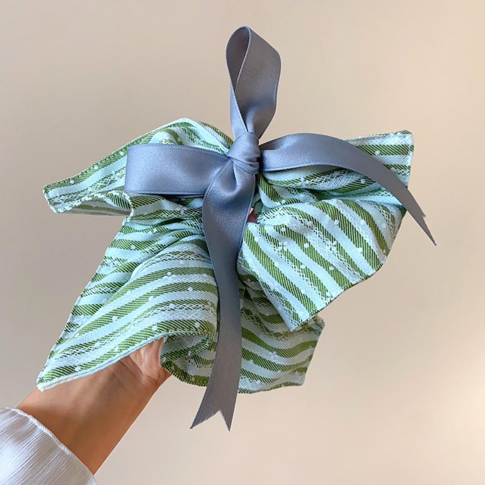 Elastic Plaid Silk Ribbon Scrunchies Korean Style Large Intestine Hair Ring  Girls