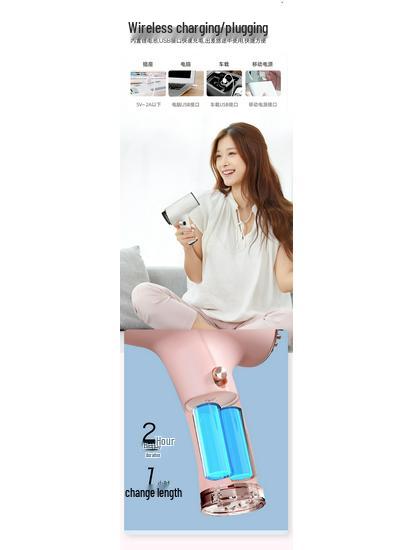 Portable Wireless Quick-Dry Hair Dryer: Hot & Cold, Compact for Home or Dorm Use