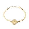 15mm Four-leaf Clover Single Flower Laser-engraved Bracelet Vacuum Plated Four-leaf Clover Women's Bracelet