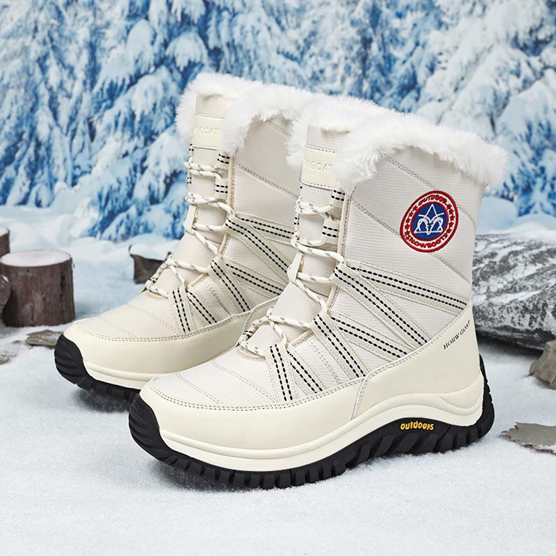 

Уличные зимние ботинки женские 2024 зимние бархатные утолщенные теплые Харбин минус 40 градусов морозостойкие большие хлопковые ботинки 36 бежевый