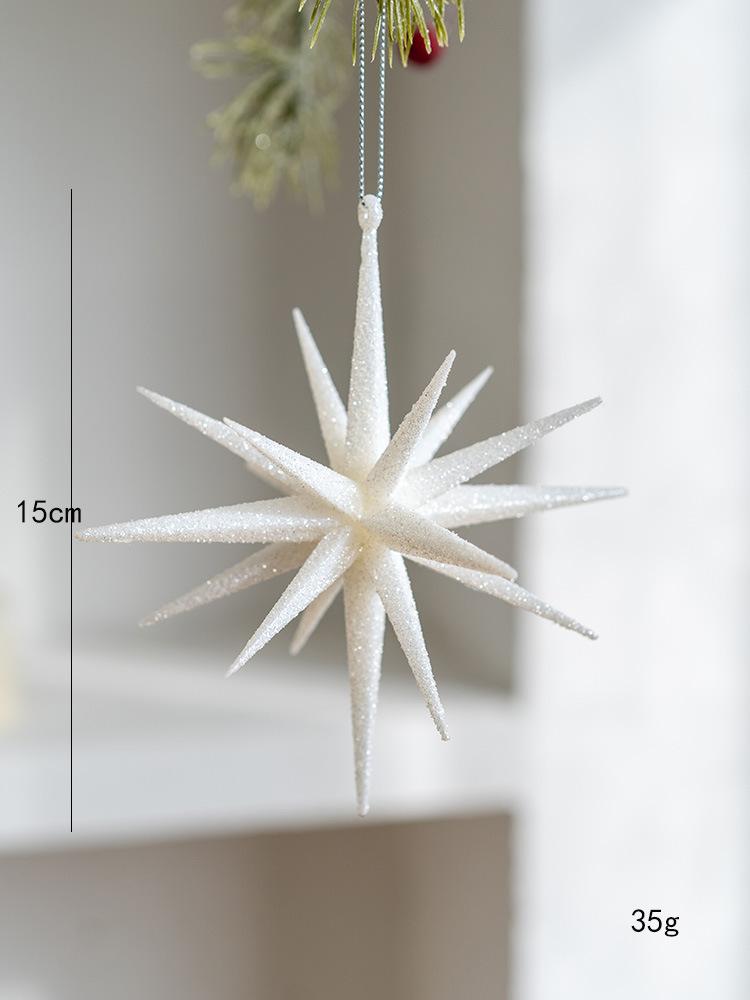 Champagne White Exploding Star Christmas Tree Ornament Hanging Decoration For Holiday Party Home Decor