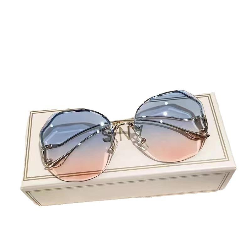 Sunglasses Women'S Round Face Tide Sunglasses Uv Protection Big Face Thin Summer