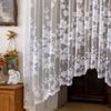 Translucent Window Sheer Curtain Flower Pattern Window Drape  Home Decoration
