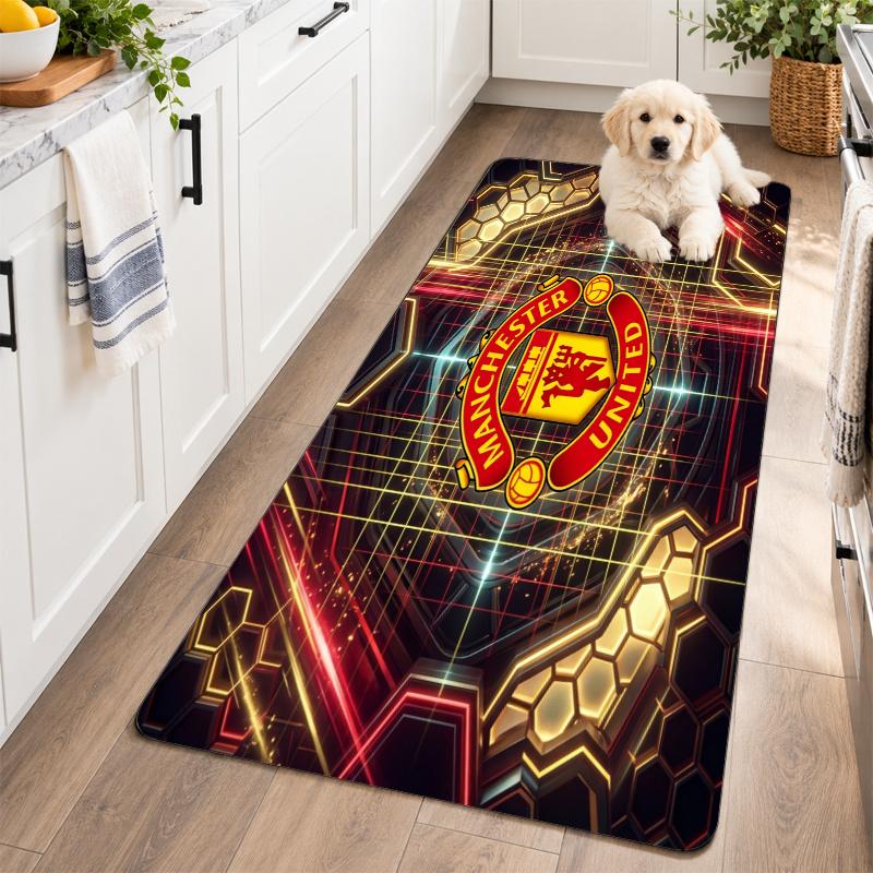 Flannel Kitchen Mat Manchester United Soft Area Rug Non Slip Floor Carpet Home Decoration