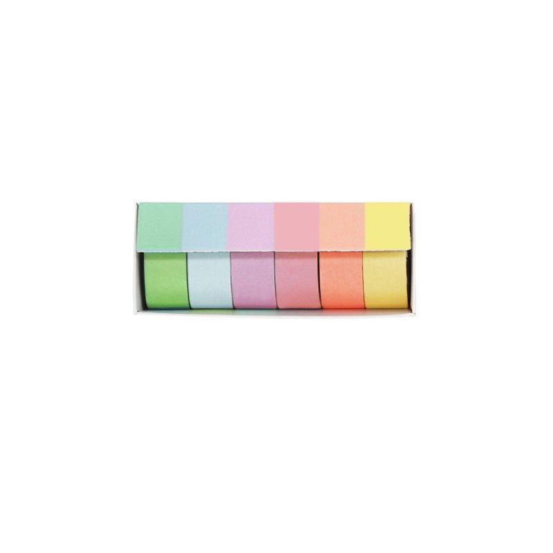 Macaron Candy Color Washi Tape Set – 12 Solid Colors for DIY Journals