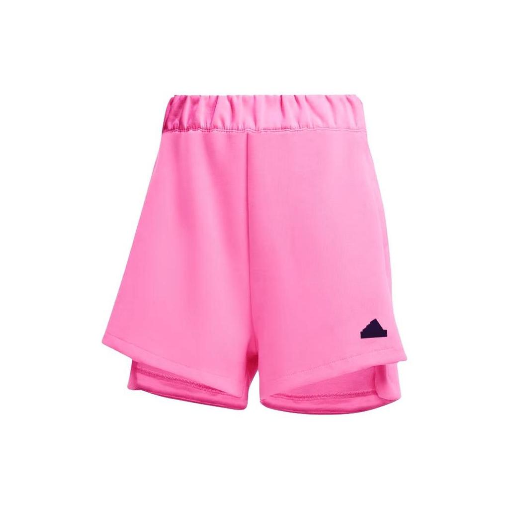 Adidas Z.N.E. Collection Logo Tape Elastic Waist Loose Casual Shorts Women Bottoms Pink IN5148