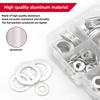 185pcs Aluminum Flat Washer Assortment Kit Aluminum Flat Washers M5 M6 M8 M10 M12 M14 M16 Washer Flat Ring Gasket Rings