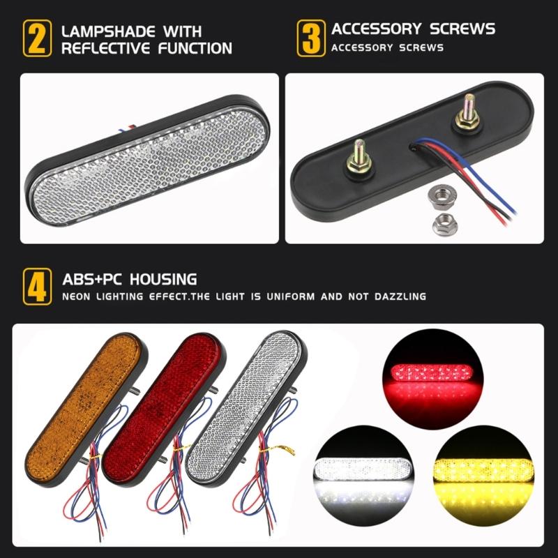 Ovale Anhängerleuchte 24 LED Brems-Blinkerleuchte mit Reflektor 12-24V Seitenmarkierungsleuchten Rückleuchten für Anhänger LKW