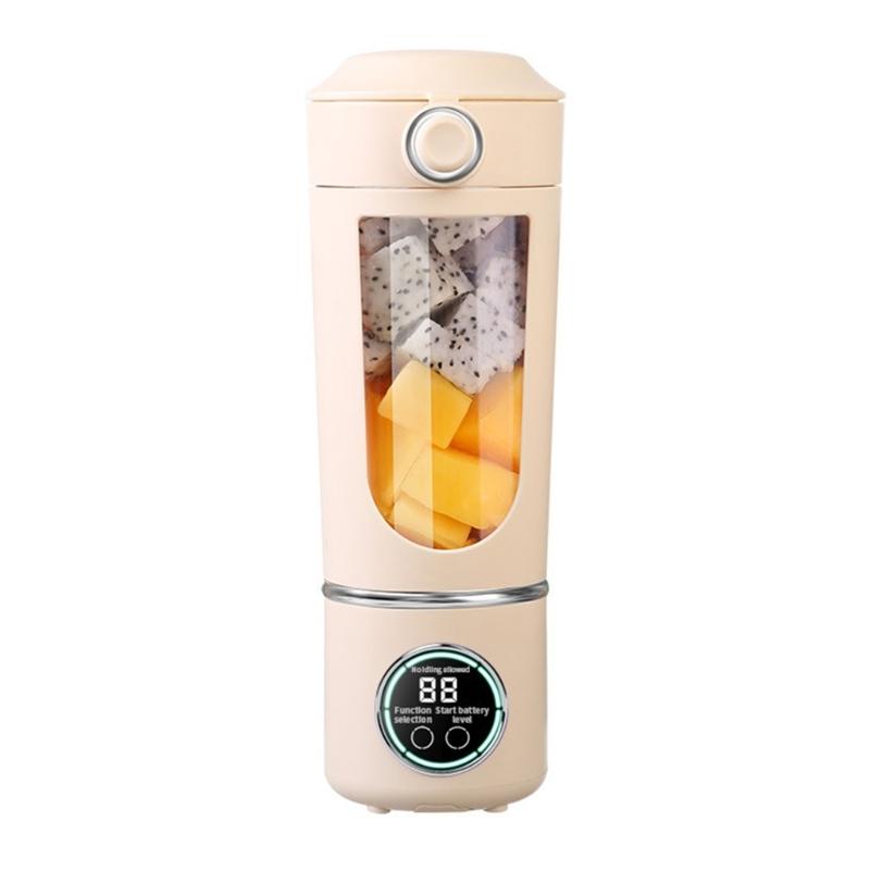 

700ml Smoothie Blender Portable USB Rechargeable Juicer with High Speed Motor Mixing Cup for Protein Shakes and Juices бежевый
