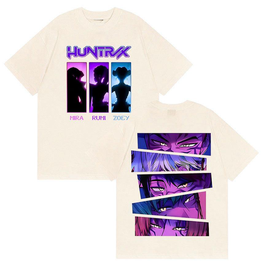 2025 Summer New Kpop Demon Hunter Saja 100pure Cotton Printed Tshirt Harajuku Oneck Casual Anime TShirt Tops Unisex Harajuku