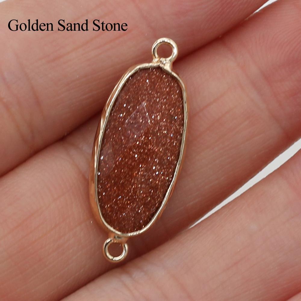 1/5 buc, Pandantiv Cristal de Vindecare Reiki Conector Oval, Energie Piatră Naturală Ametist Gemă Farmec Conector pentru Confecționare Bijuterii DIY Colier Brățară