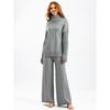 QICED Autumn and Winter Laid-back Style Loose High-neck Sweater Set for Women, Fashionable and Chic Wide-leg Pants Two-piece Set for Women