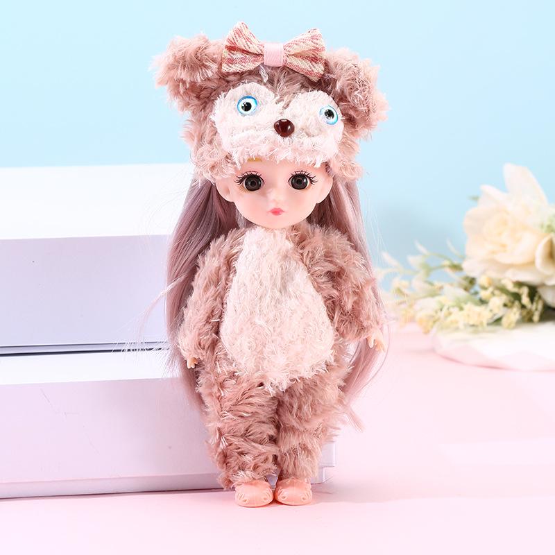 Color Light Doll Xiao Mengmeng Traje de Princesa Vestido de Niña Vestir 13 Articulaciones Muñeca de 6 Pulgadas Juguete Casa de Juego