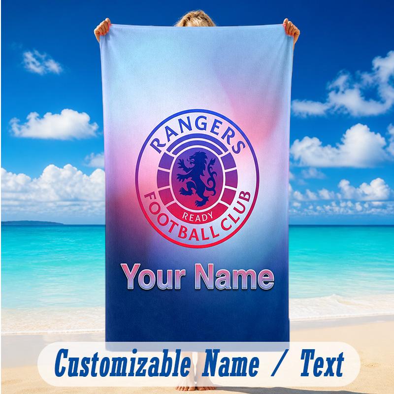 Beach Towel Custom Name Text, Quick Dry Large Towel For Beach HomeRangers FC