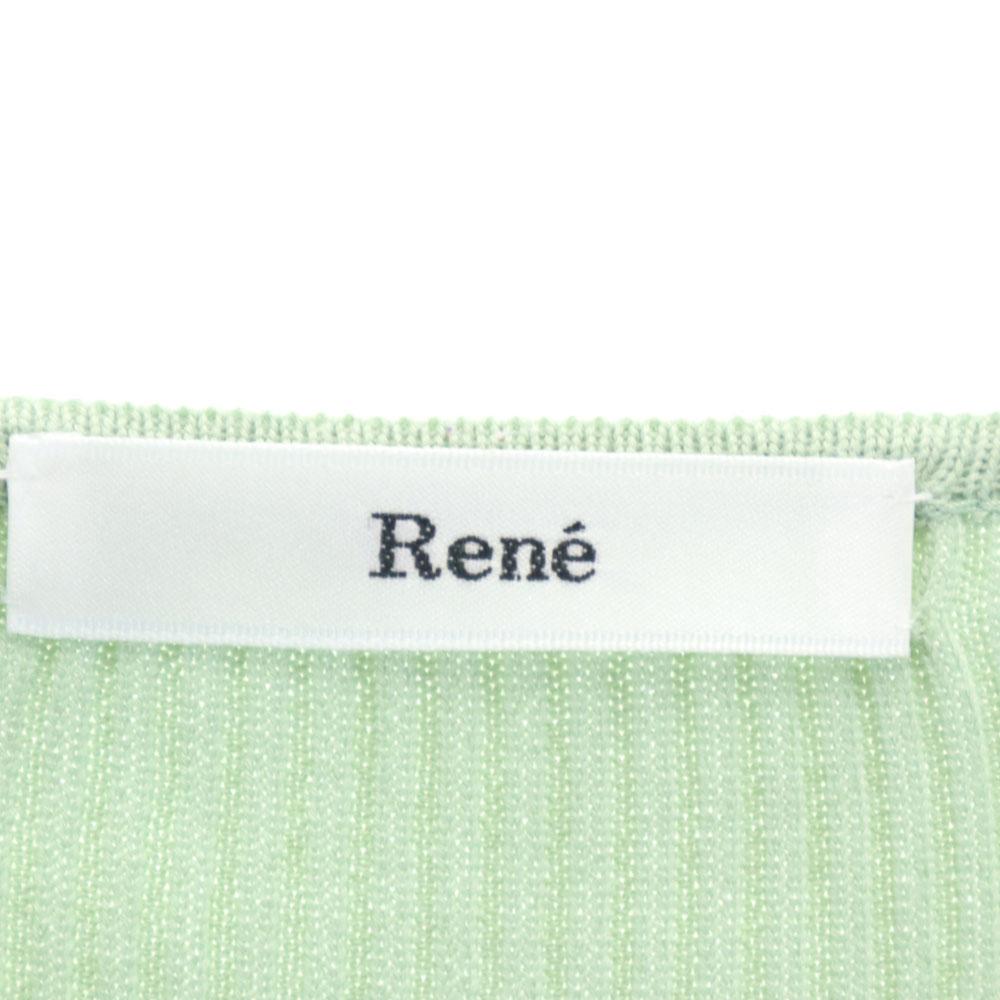 Rene Made In Japan Long Sleeve Zip Up Knit Cardigan 34 Light Green Women Used