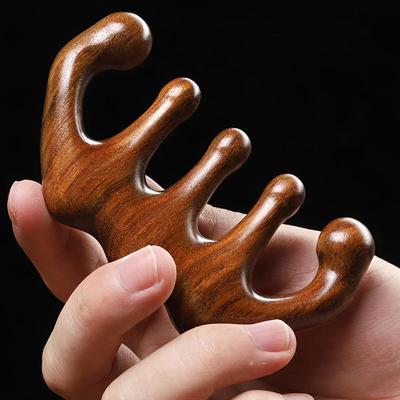 Fa Terápiás Masszázsfésű Fej Arc Fejbőr Gua Sha Masszírozó Természetes Arcszantálfa Széles Fogú Guasha Kaparó Testmasszázs