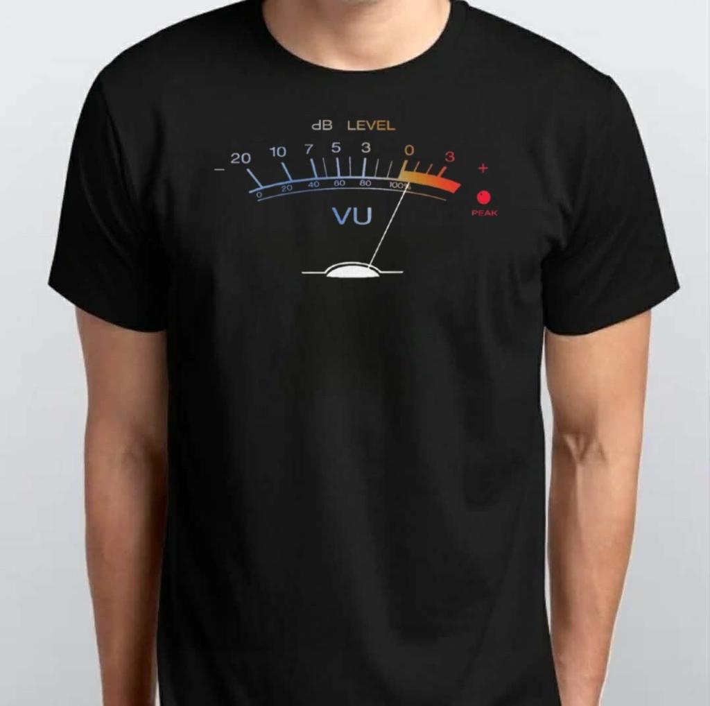 VU Meter Standaard Volume Eenheid Indicator T-SHIRT S M L XL XXL 3 4 XL Zwart Wit