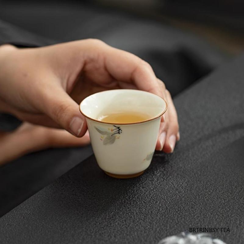 1 Stück Chinesische Handgefertigte Blumen Teetasse Vintage Keramik Teetasse Haushalt Porzellan Meistertasse Schönheit Teeschale Teegeschirr Zubehör