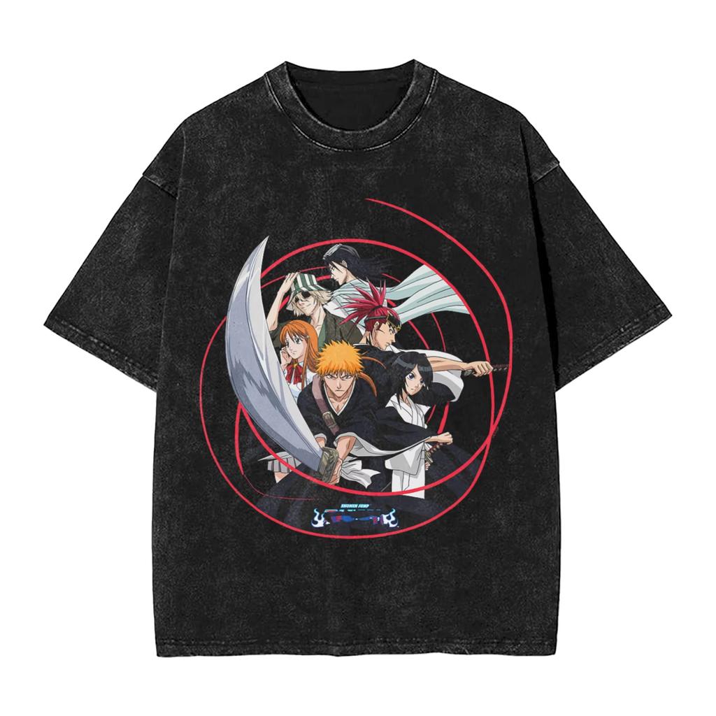 Saldi Estivi Caldi T-shirt Anime Bleach Uomo Donna Vintage Top Hip Hop Streetwear T-shirt Oversize Manica Corta Abbigliamento Casual