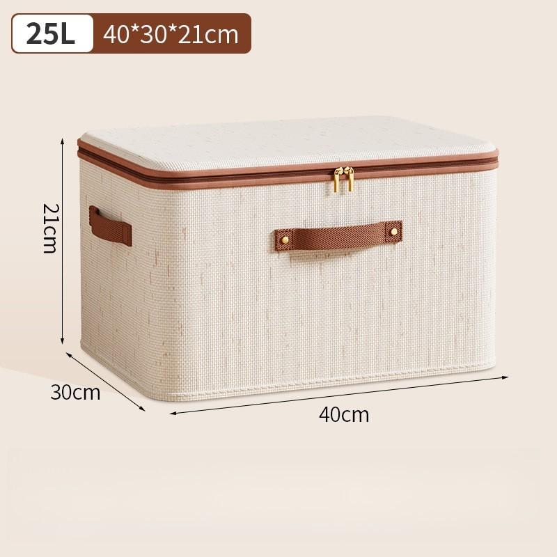 Large Foldable Storage Box with Dustproof Lid and Handles for Bedroom Use