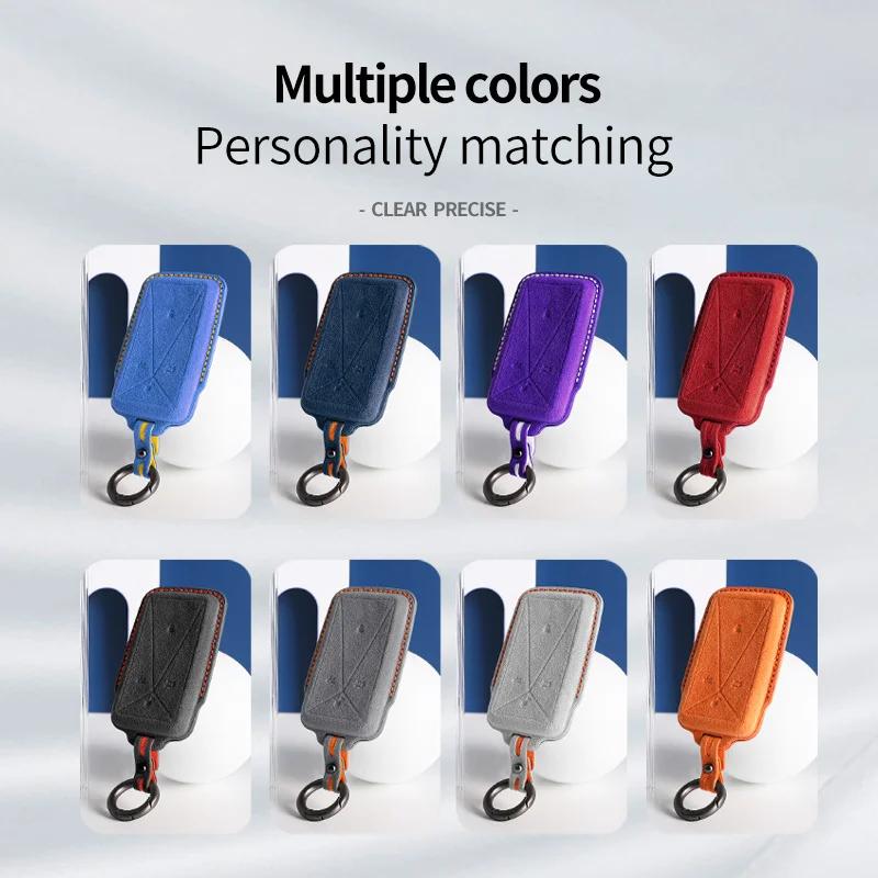 Interior Mouldings Alcantara Suede Car Remote Smart Key Case Cover Shell For Avatr Avita 11 12 Protector Keyless Keychain Access