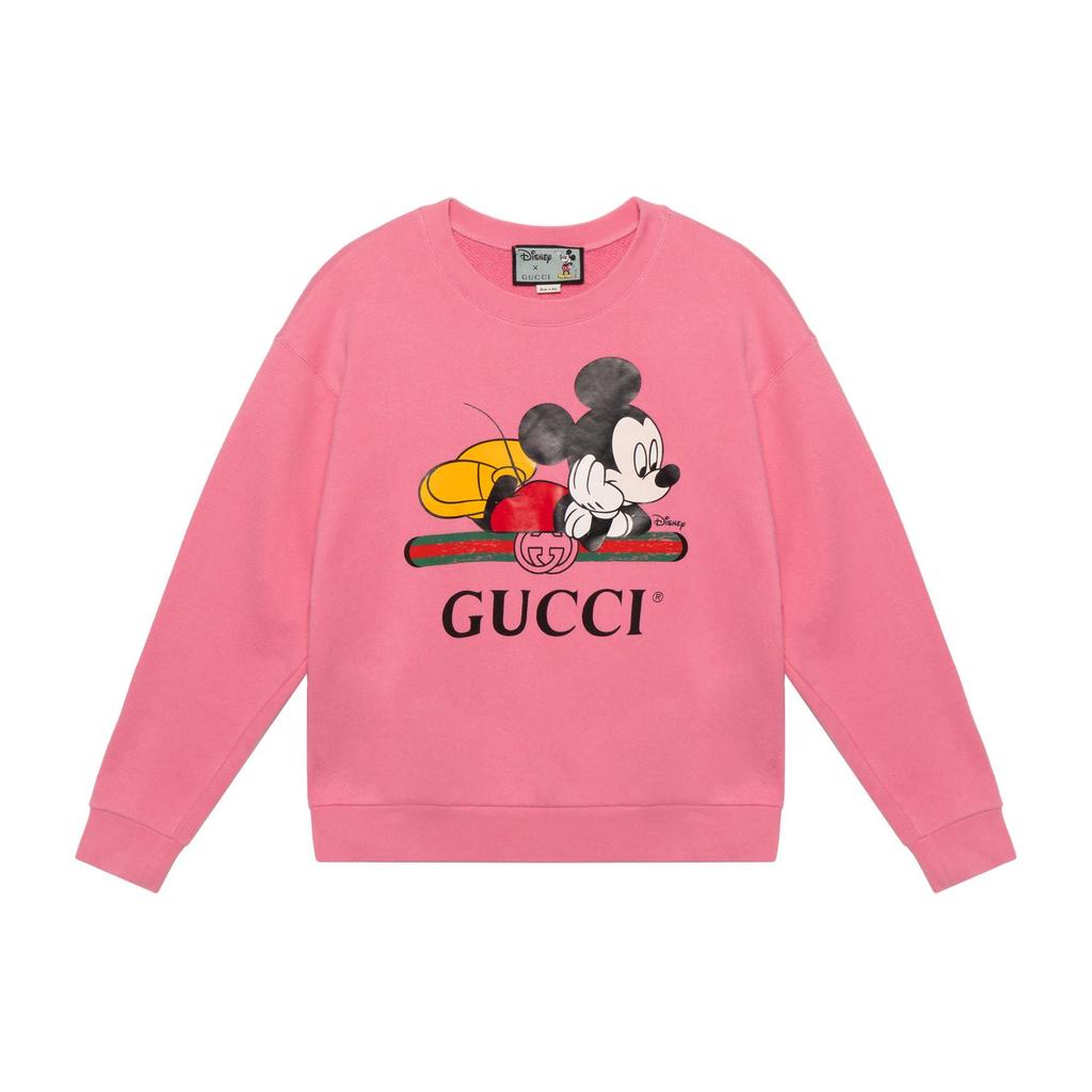 Gucci X Disney Sweatshirts Women's Pink Crew Neck Moderate Regular 469250-XJB8C-5412