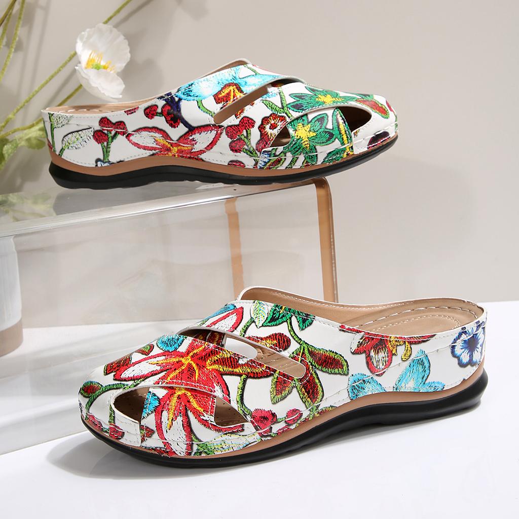 Pantofole da Donna alla Moda Sandali con Zeppa Ortopedica Nuova Moda Estiva Scarpe con Fibbia Pantofole da Spiaggia Casual da Donna Ciabatte da Casa Donna