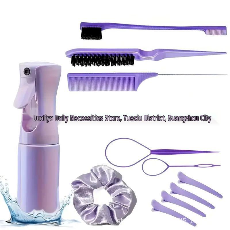 Bestseller Haarstyling-Set: Toupierbürste, Balayage-Kamm, Sprühflasche mit kontinuierlichem Sprühstoß, Werkzeug für Haarverlängerungsnadel