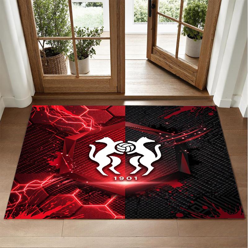 Stade Rennais FC Design Crystal Velvet Rug Soft Decorative Mat for Bedroom Entrance