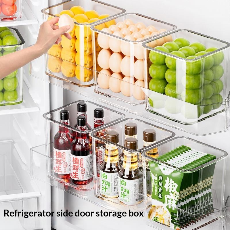 1Pcs Fridge Side Door Storage Boxes Portable Vegetables Fruits Preservation Box Kitchen Food Grade Plastic Storage Containers