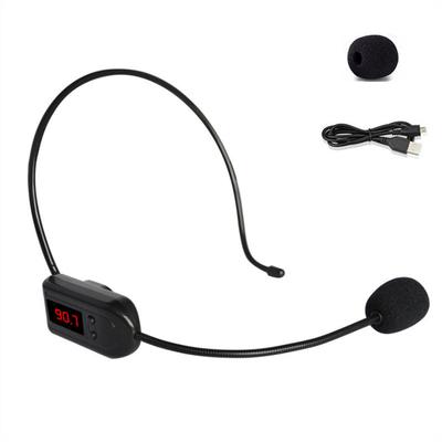 Portable FM Wireless Headset Microphone Handsfree Megaphone Mic for Teaching Lectures Meetings